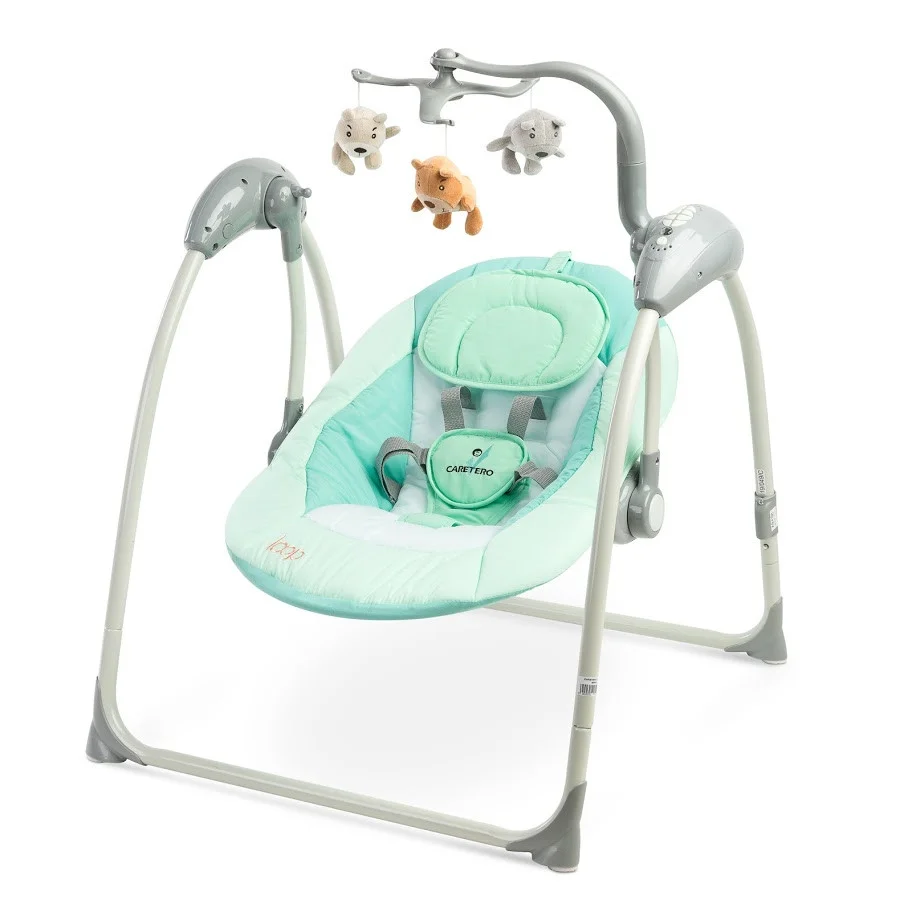 

Кресло-качалка Caretero Loop Mint с пультом ДУ и режимом распознавания голоса + 5 скоростей качания и мобиль с игрушками