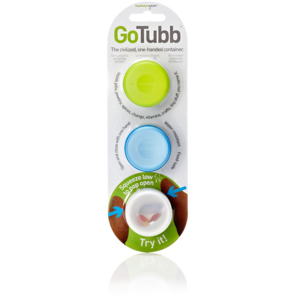 

Набір контейнерів Humangear GoTubb 3-Pack Small білий/зелений/блакитний