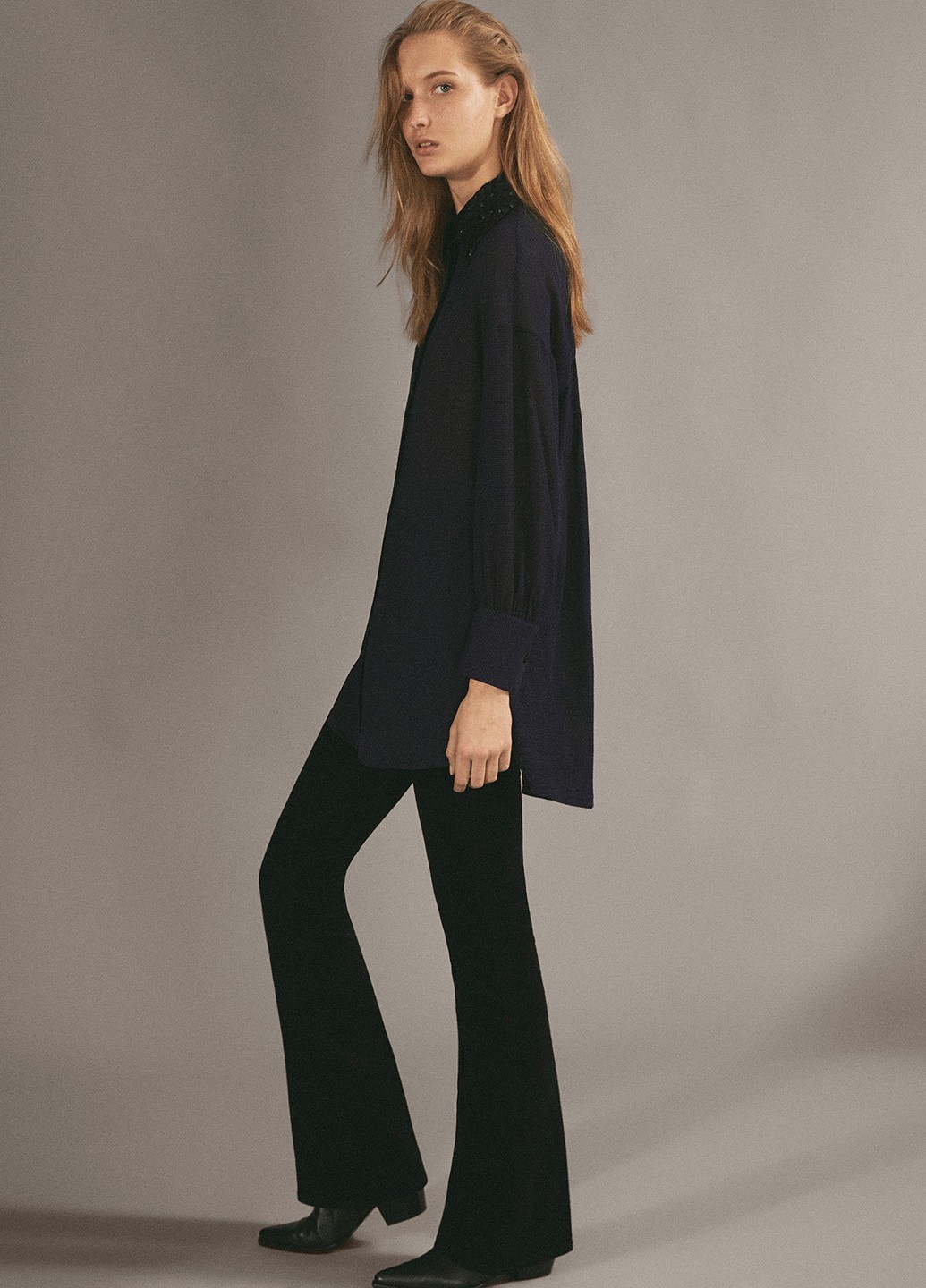 

Блуза Massimo Dutti повсякденна S темно - синій 07205105532401