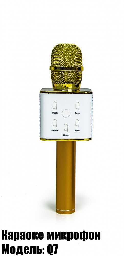 

Беспроводной bluetooth караоке микрофон Kronos Karaoke Q7.Золотой