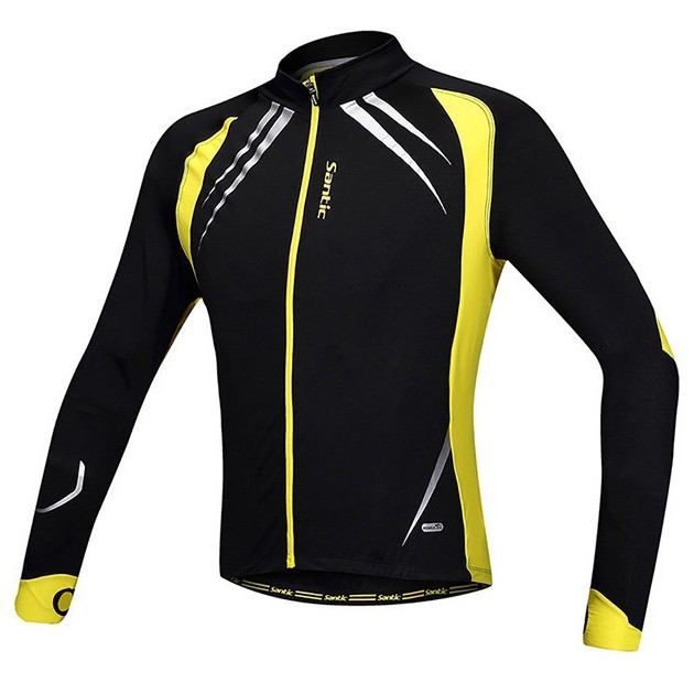 

​Велоджерси термо Santic Cycling Jacket черно-желтая XL
