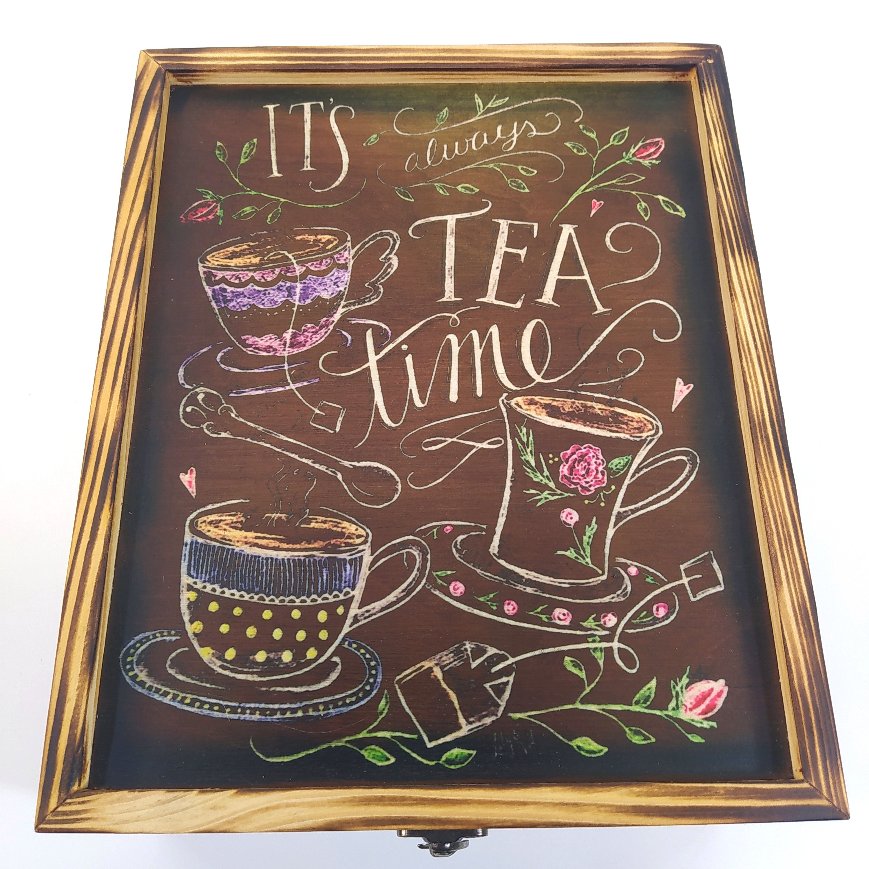 

Коробка для чайных пакетиков Tea time 24х19,5х10,8 см Мастерская мистера Томаса Сосна Лак