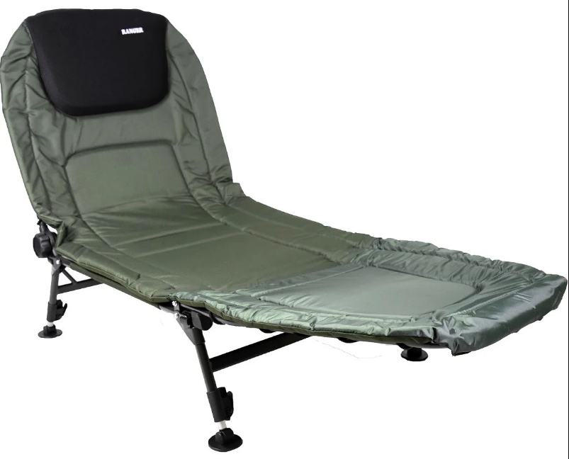 

Раскладушка шезлонг карповый с чехлом Ranger Easyrest RA 5509 6.2 кг Green