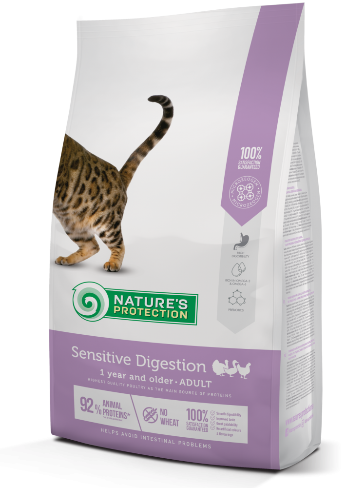 

Сухой корм для взрослых кошек с чувствительным пищеварением Nature's Protection Sensitive Digestion 7кг (NPS45768)