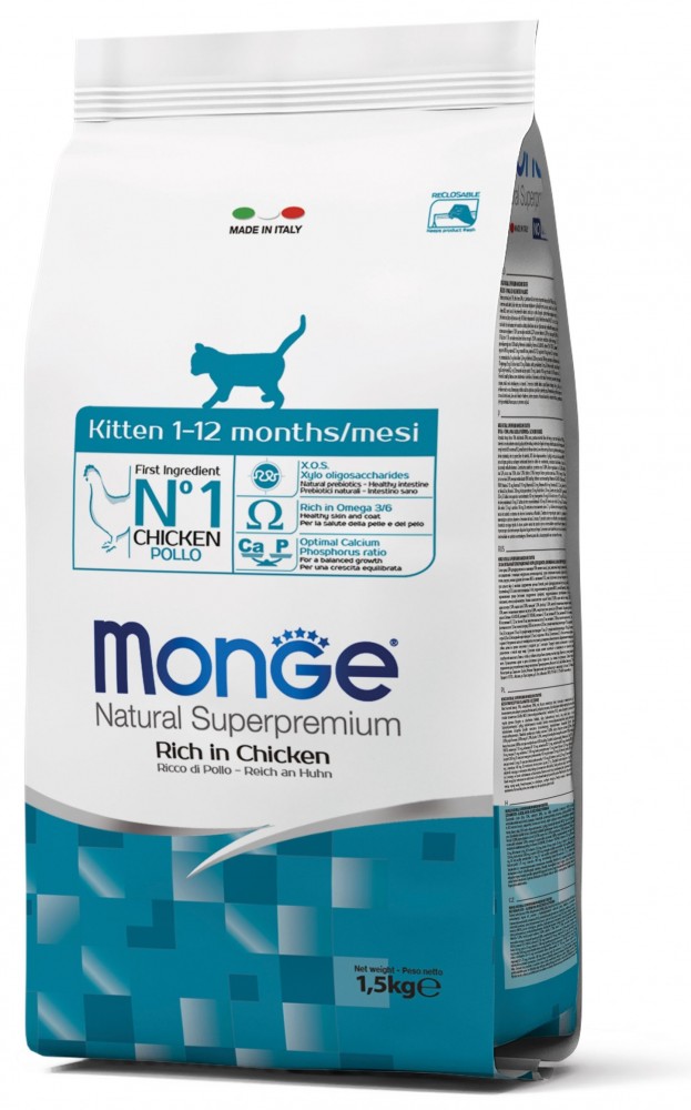 

Корм Monge CAT Kitten для котят всех пород от 4 недель до года, 1,5 кг (70004879)