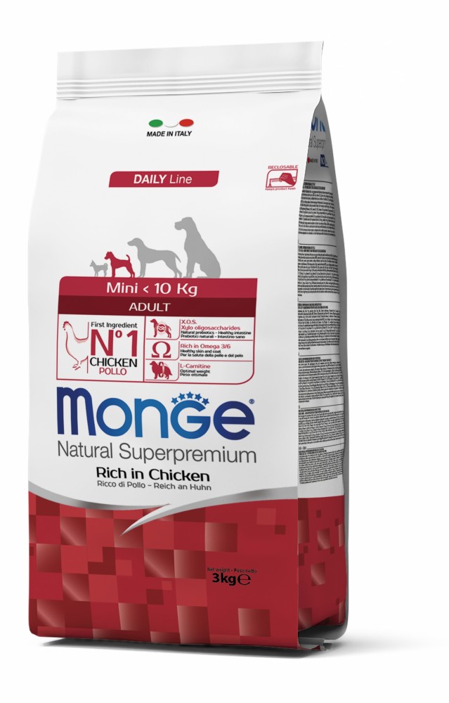 

Корм Monge Dog Mini Adult для взрослых собак мелких пород курица 0.8 кг (70004091)