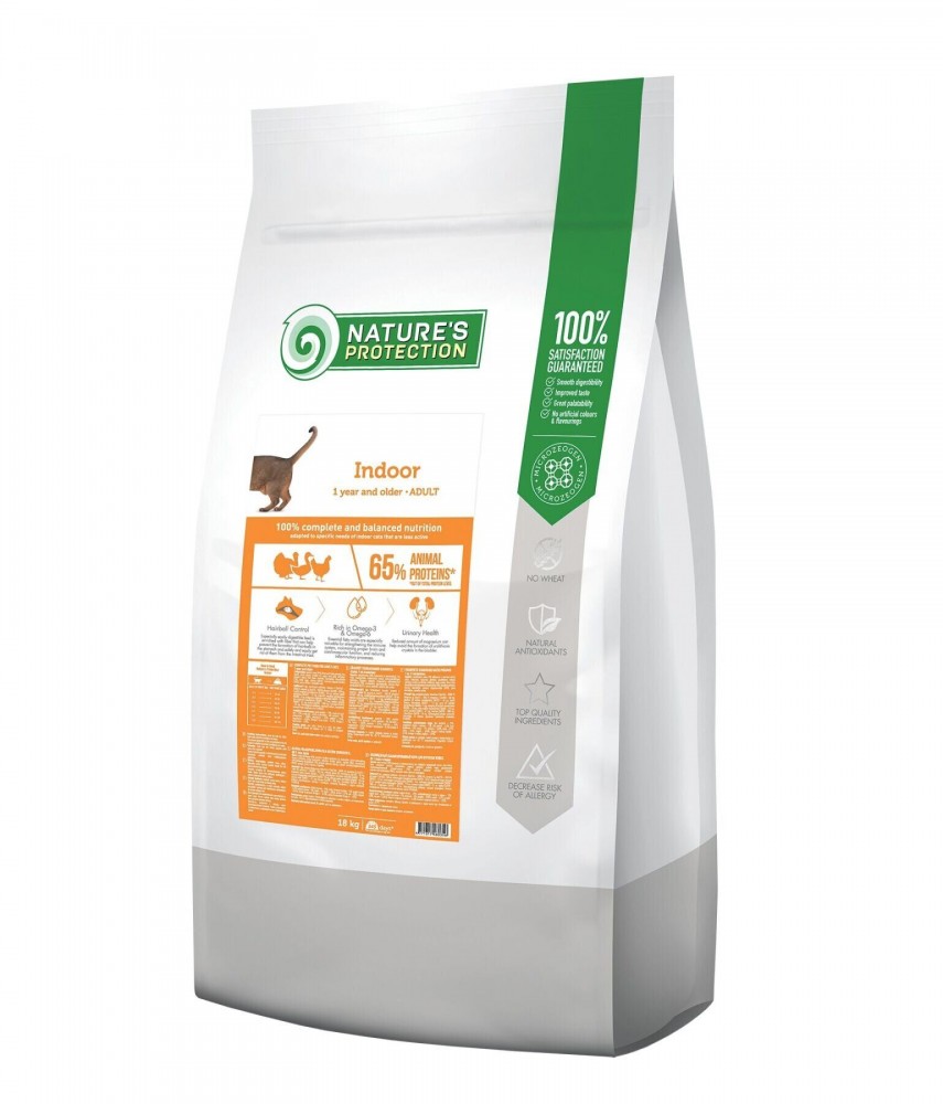 

Сухой корм для взрослых кошек живущих в помещении Nature's Protection Indoor 18кг (NPB46035)