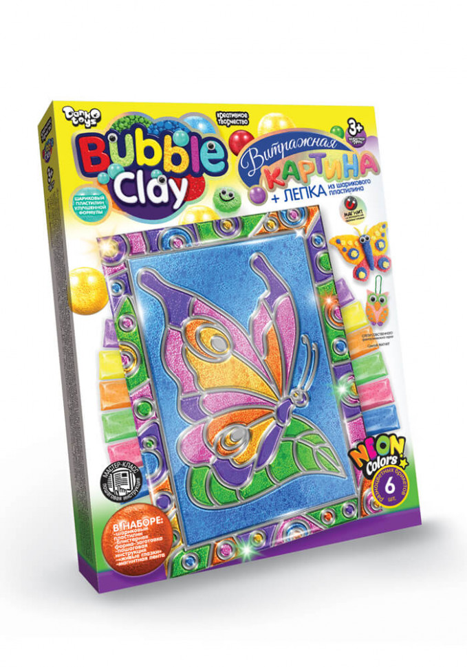 

Набор для творчества "Bubble Clay" Danko Toys детский набор витражная картина Бабочка