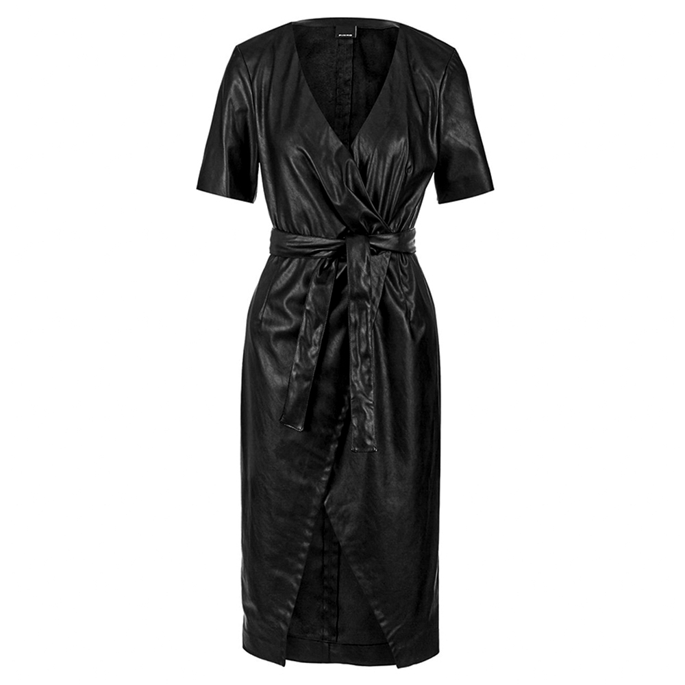 

Плаття Pinko 1G14CH XS екошкіра на запах чорне