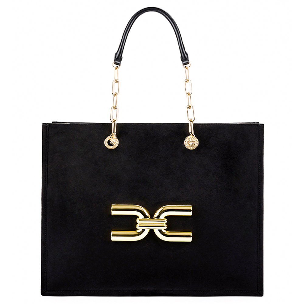 

Сумка Elisabetta Franchi BS50A02E21BLACK золоте лого чорна