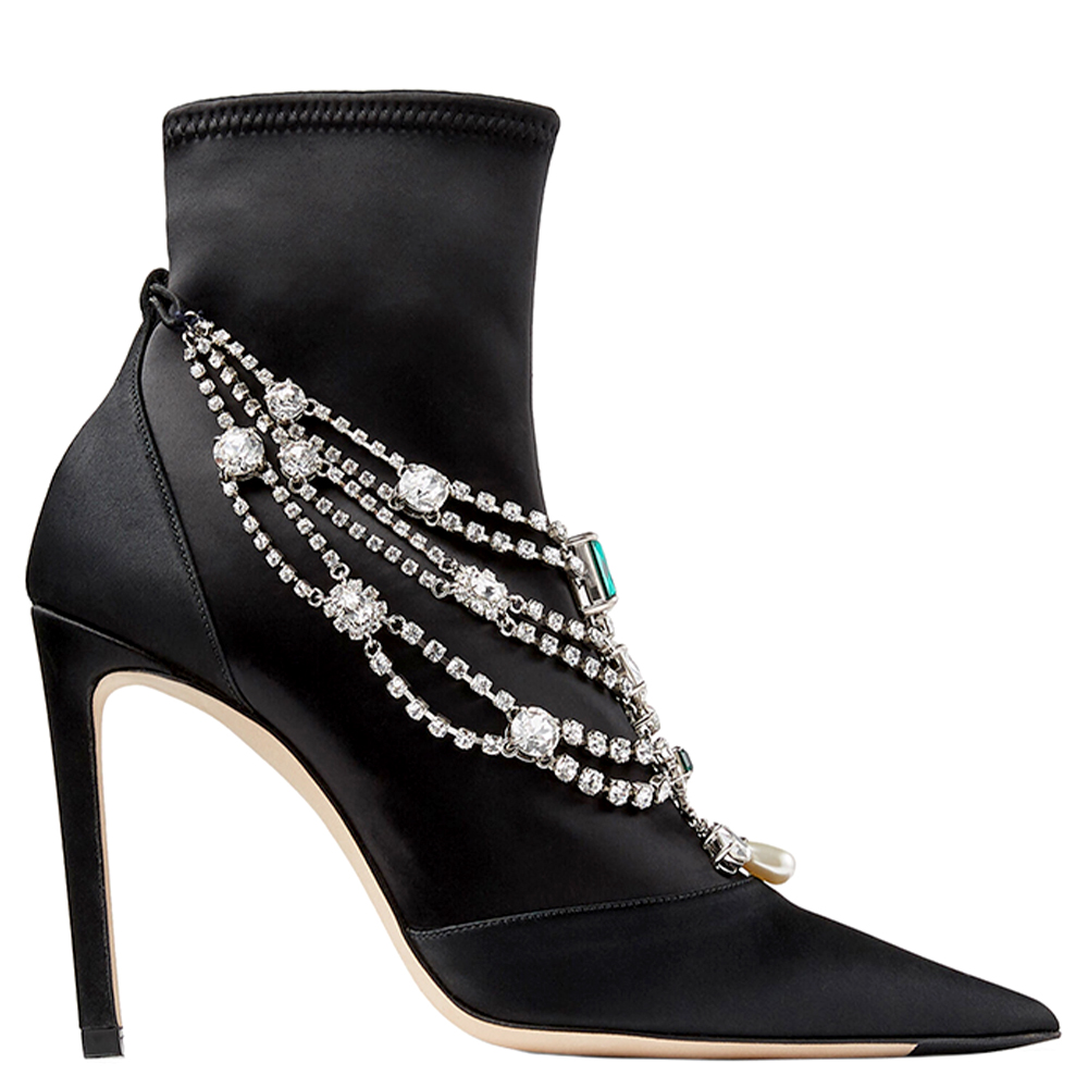 

Ботильйони Jimmy Choo JC0002 36,5 стрейч з асиметричним камінням чорні