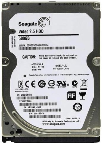 

Жорсткий диск Seagate 500ГБ 5400об/м 16МБ 2.5" SATA II (ST500VT000) New