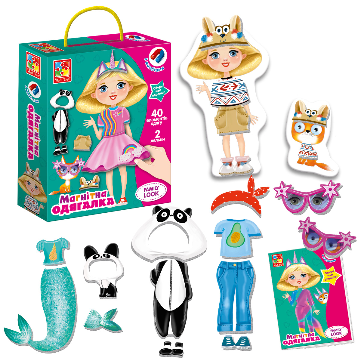 

Магнитная одевалка "Family look" украинский Vladi-Toys VT3702-21
