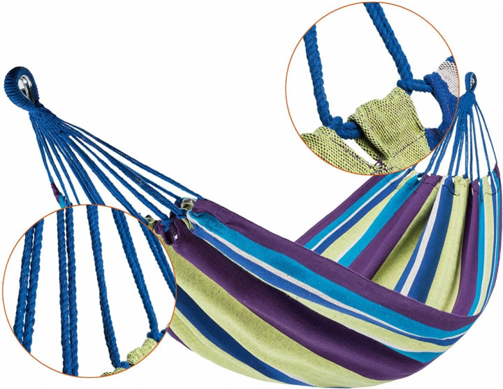 

Гамак тканевый подвесной KingCamp Canvas Нammock KG3761PY 200х150 см Purple/Yellow