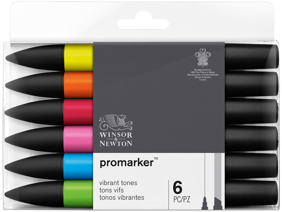 

Набор двухсторонних маркеров Winsor Newton Promarker Яркие 6 цветов (290025)