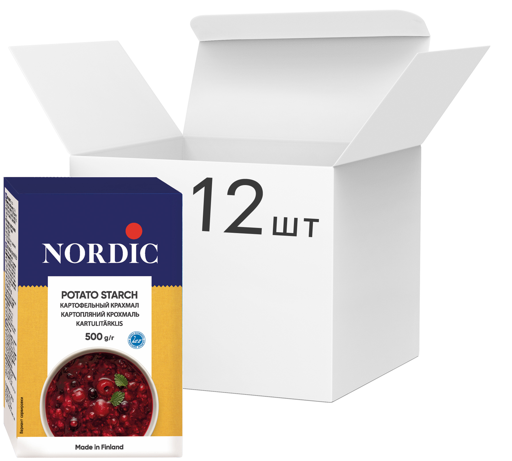 Акція на Упаковка крахмала картофельного NordiC 500 г х 12 шт (6411200200475) від Rozetka UA