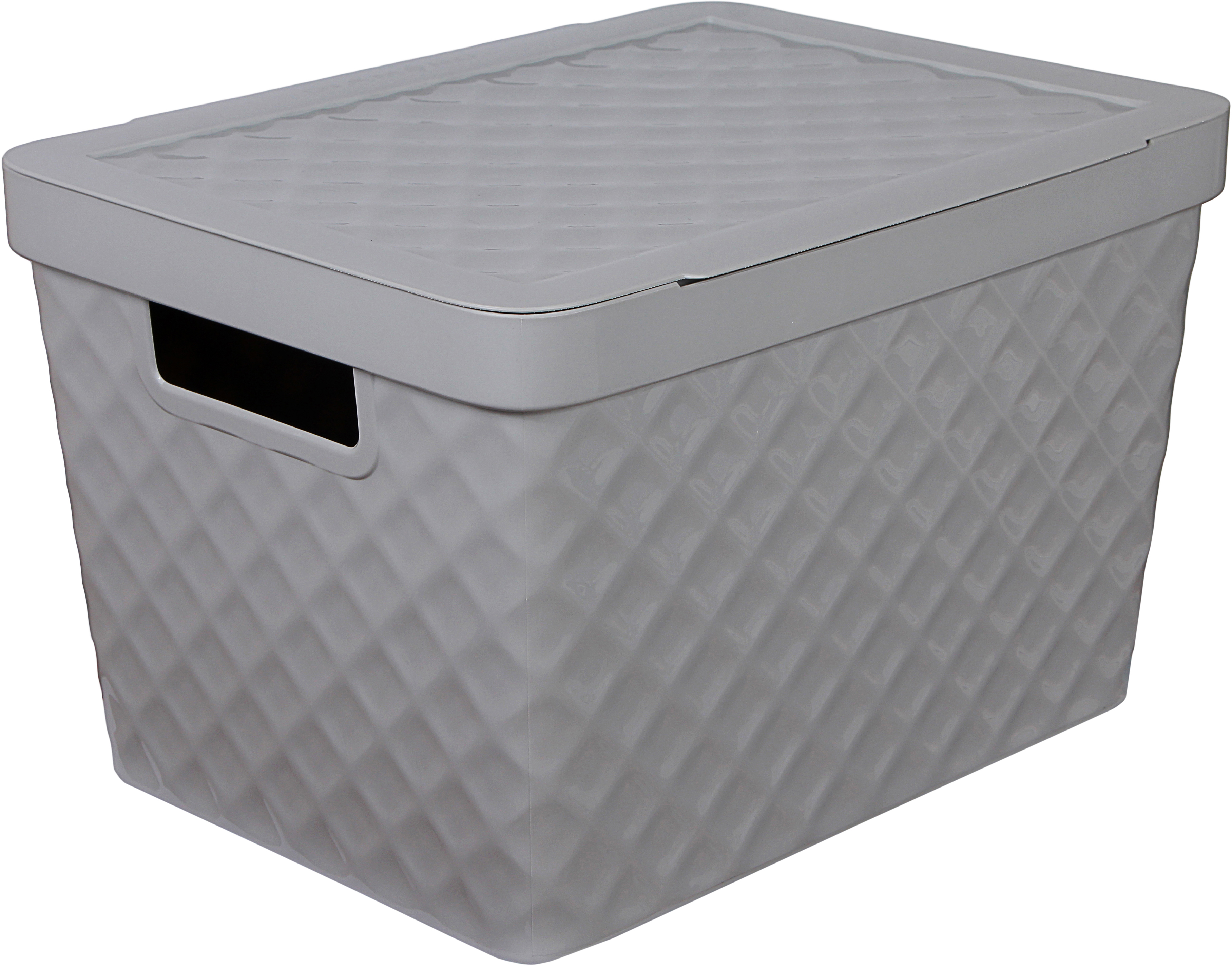 

Корзина пластиковая Heidrun Diamond Box 17.5 л Темно-серая (7084_темно-серая)