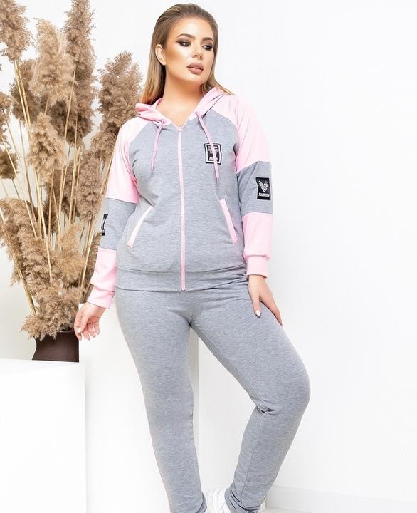 

Спортивный костюм G&M k-76558 52-54 Размер цвет меланж/розовый