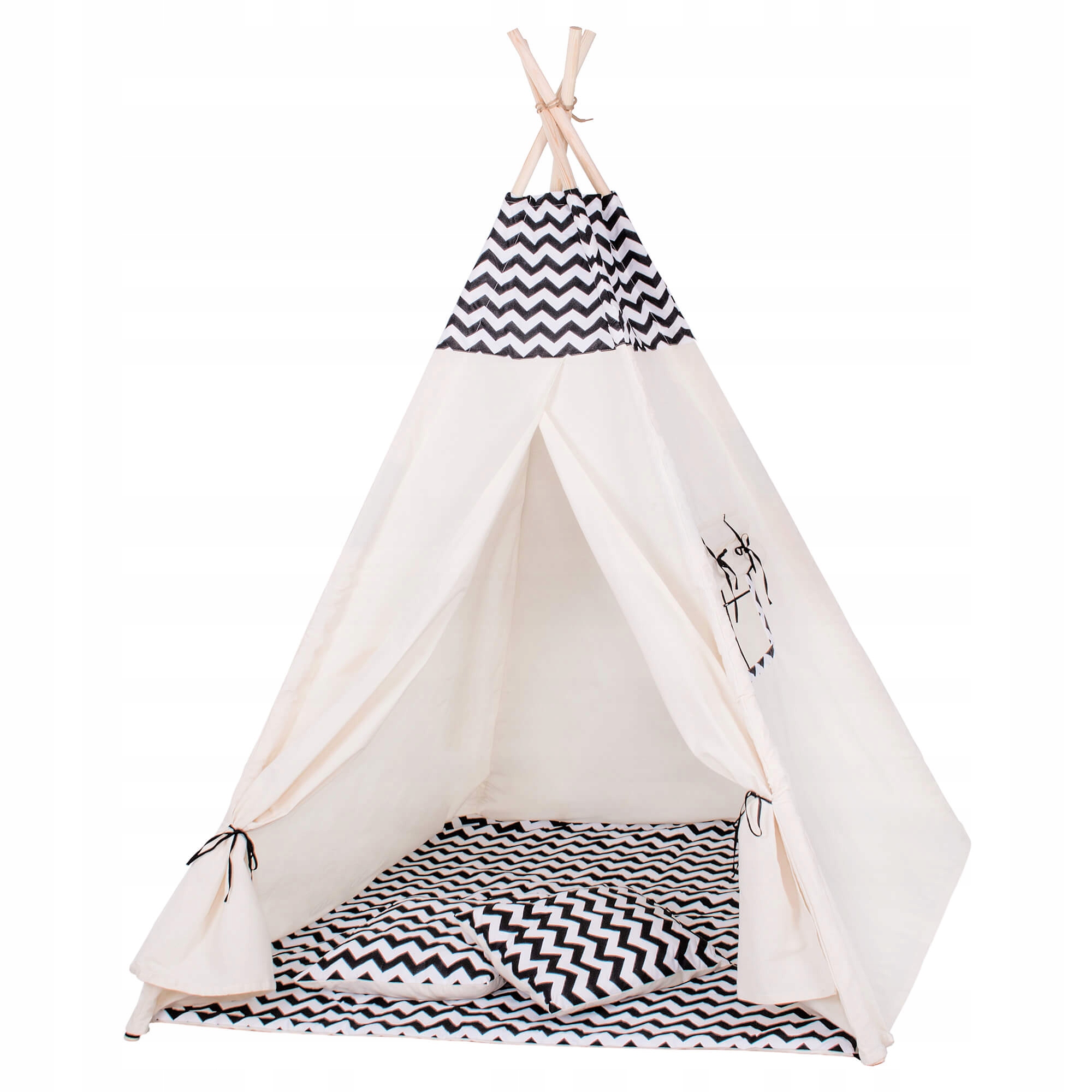 

Детская игровая палатка (домик вигвам) Springos Tipi XXL TIP02 White/Black