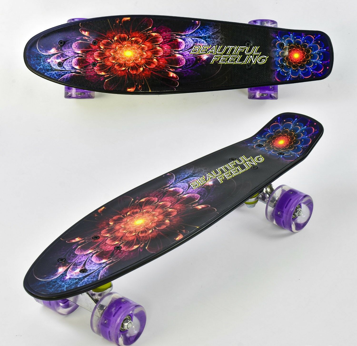 

Скейт пенни борд Best Board колеса с подсветкой, доска 55 см ( 8740)
