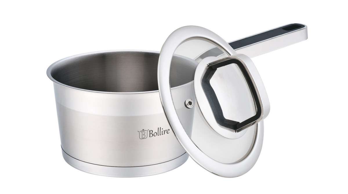 

Ковш из нержавеющей стали Bollire 1.6 л Ø16 см с крышкой и индукционным дном (BR-2101)