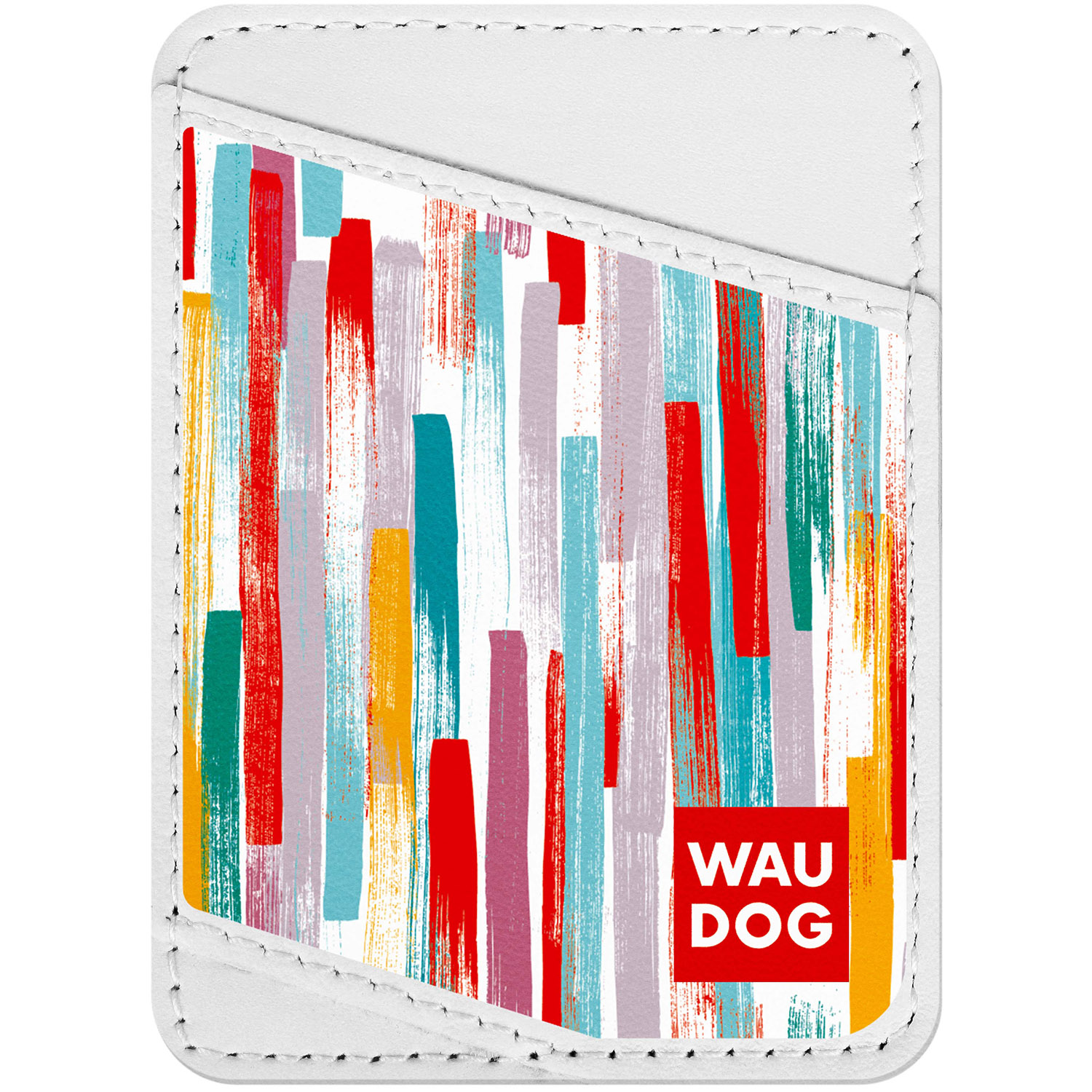 

Визитница WAUDOG Design с рисунком "Яркие полоски", премиум кожа Белая (0408-0082-15)