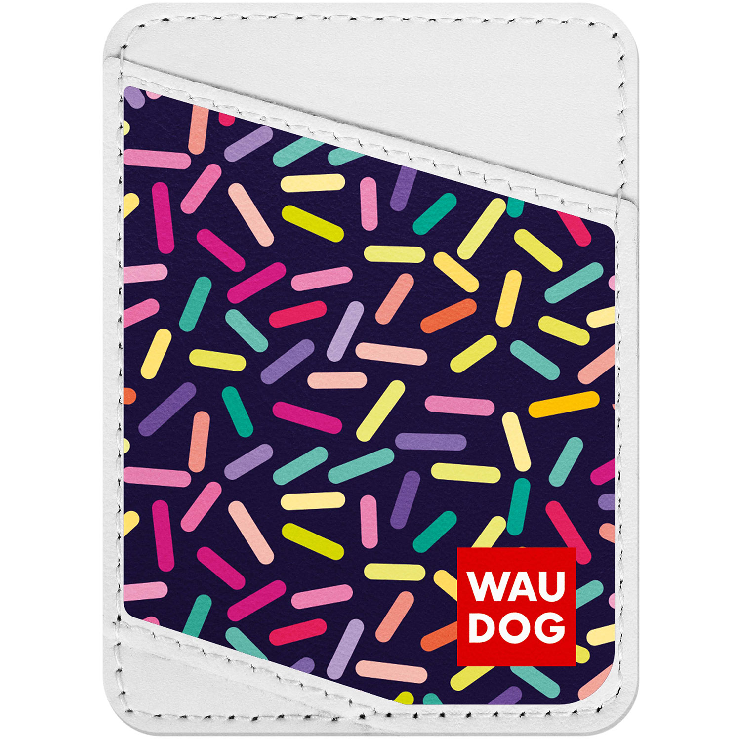 

Визитница WAUDOG Design с рисунком "Конфетти", премиум кожа Белая (0408-0027-15)