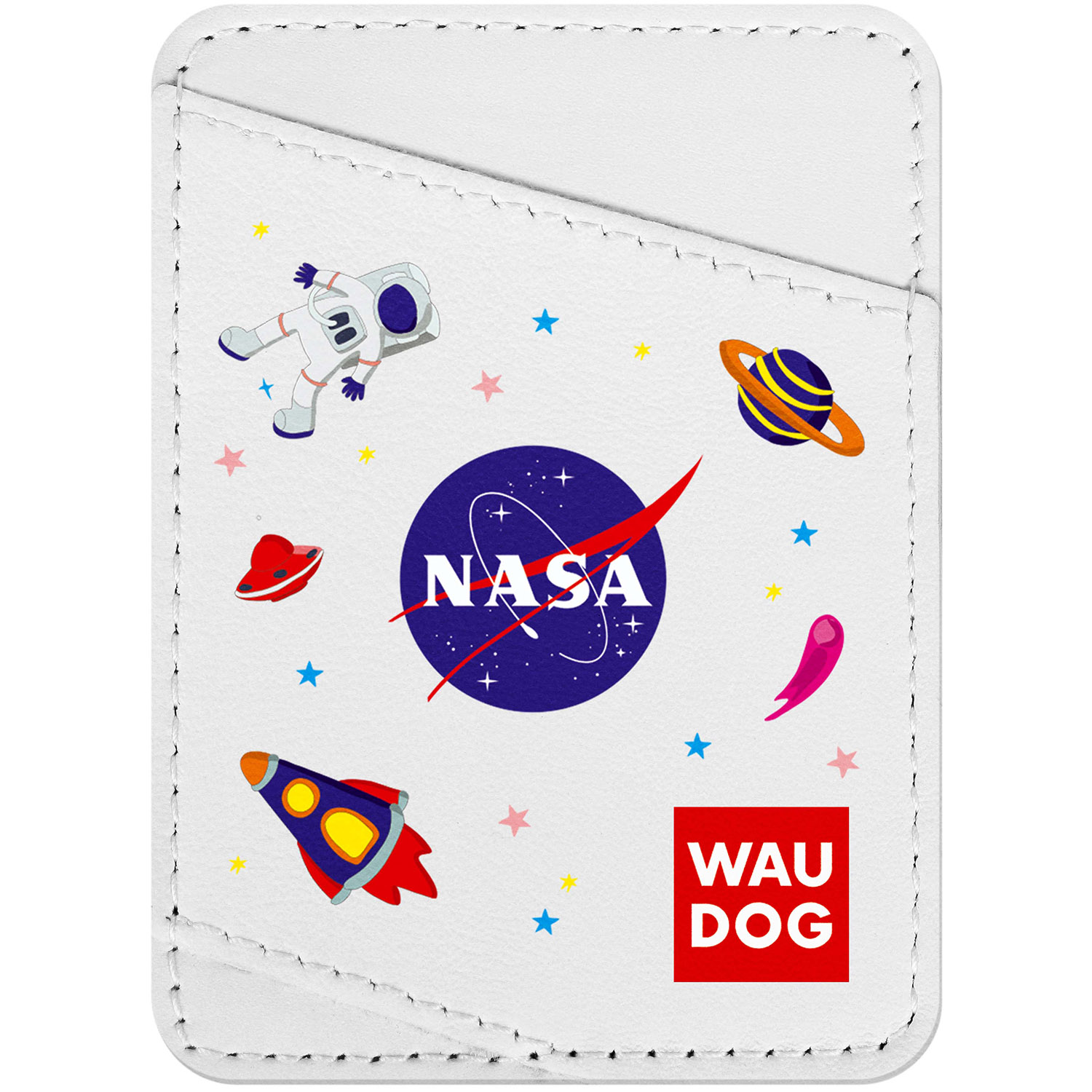 

Визитница WAUDOG Design с рисунком "NASA", премиум кожа Белая (0408-0047-15)