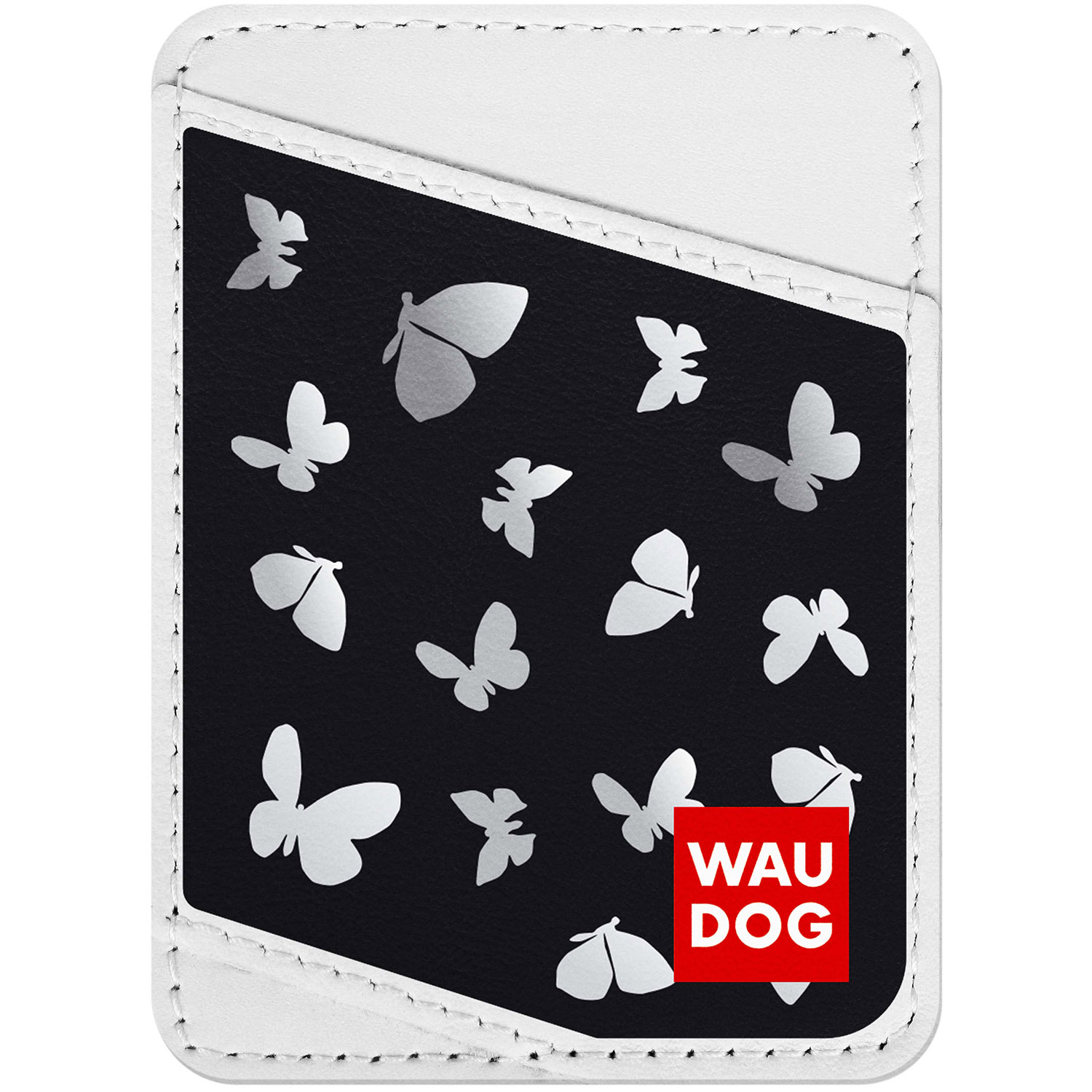 

Визитница WAUDOG Design с рисунком "Бабочки", премиум кожа Белая (0408-0084-15)
