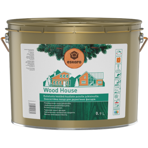 

Лазурь для деревянных фасадов Eskaro Wood House 0,9 л Износостойкая , декоративный деревозащитный состав с УФ