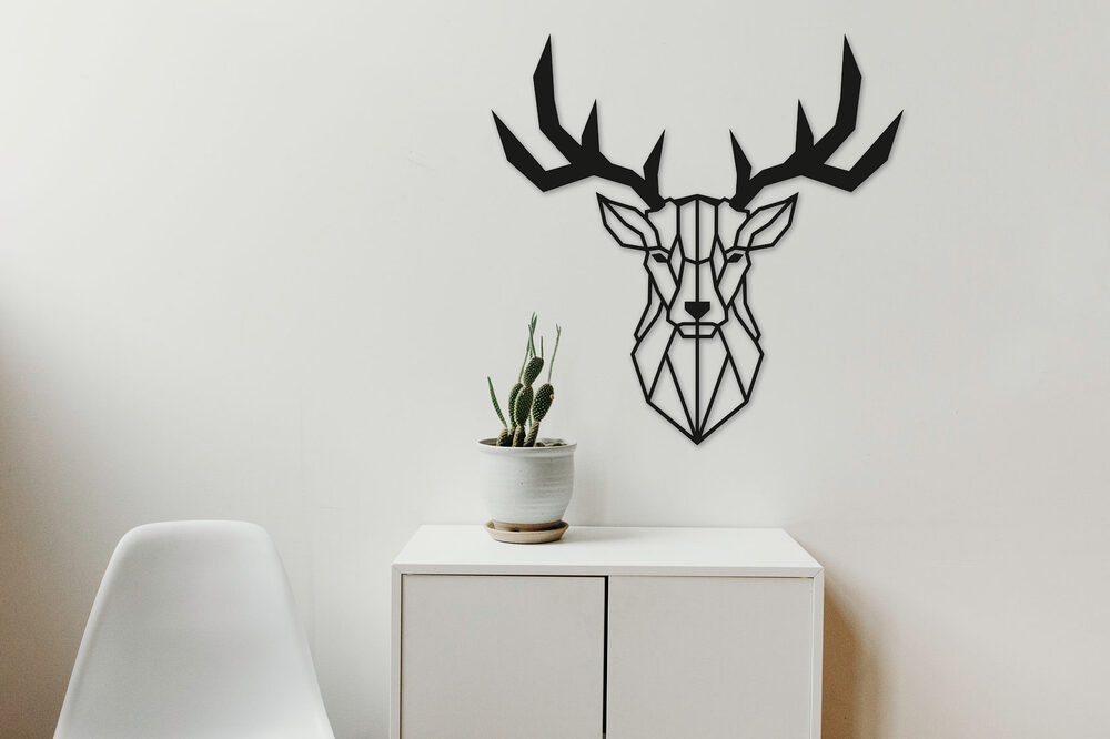 

Деревянная картина Новогодние Панно Deer Head 76х75 см