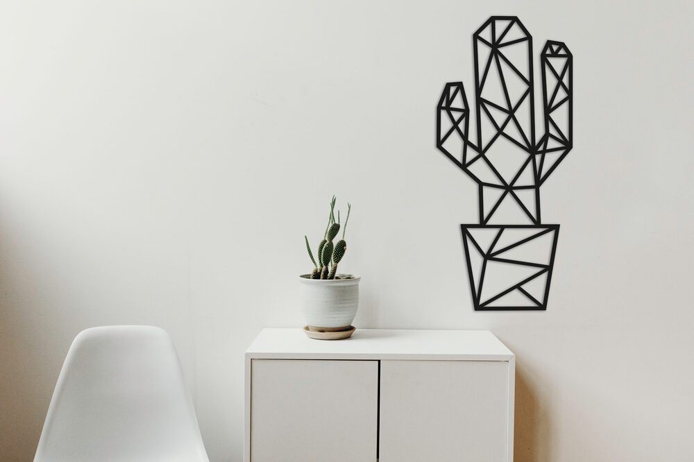 

Деревянная картина Природа Панно Geometric cactus 53х115 см