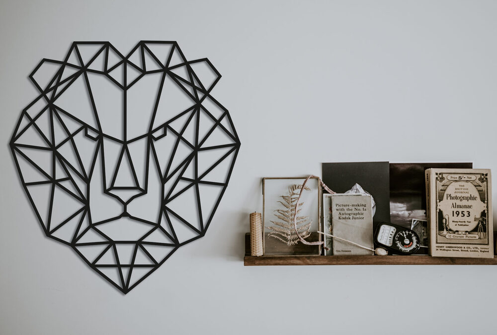 

Деревянная картина Новогодние Панно Geometric lion 110х90 см