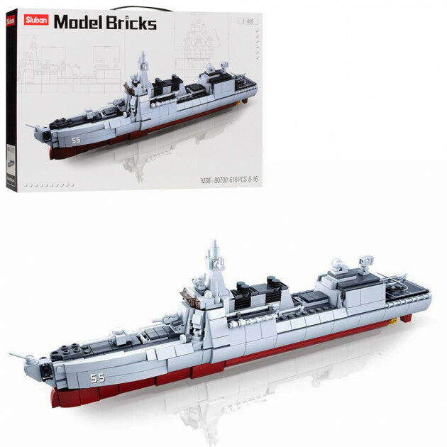 

Конструктор детский SLUBAN " Крейсер" M38-B0700 618 элементов, длина 42 см