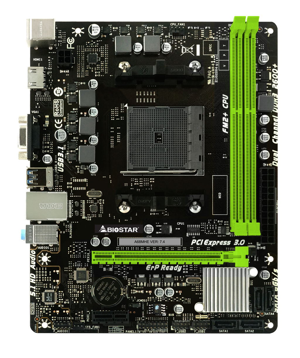 

Материнская плата Biostar A68MHE (FM2+)