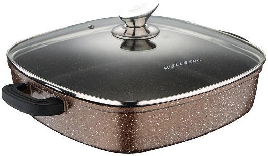 

Сотейник с мраморным покрытием коричневый 28х28 см Wellberg DP84112