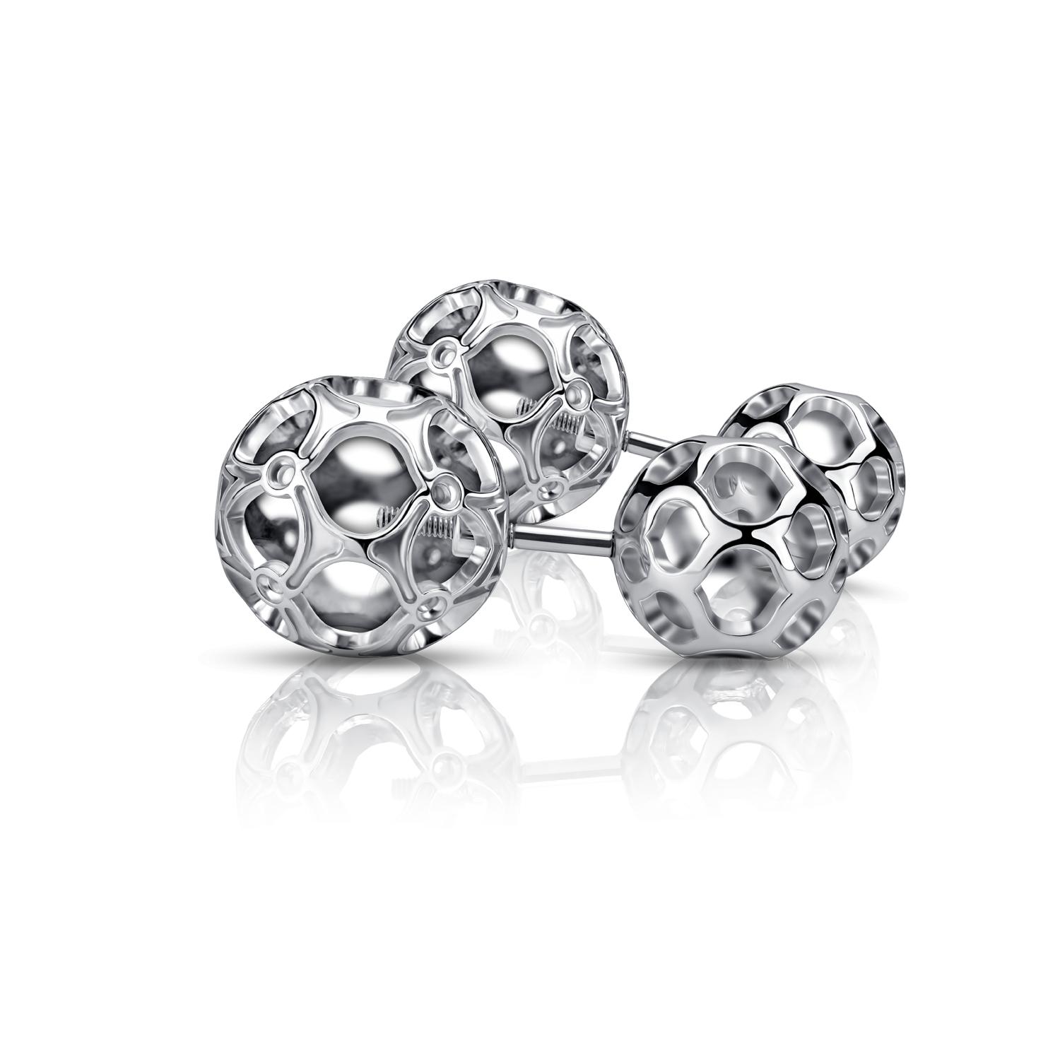 

Серебряные серьги шарики из родированного серебра 925-й пробы ( 41 ) cava.cool