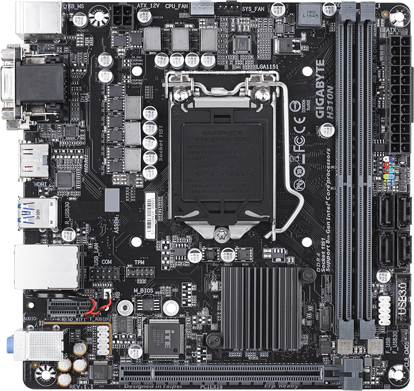 

Материнская плата Gigabyte H310N 1.1 (s1151, Intel H370, PCI-Ex16)