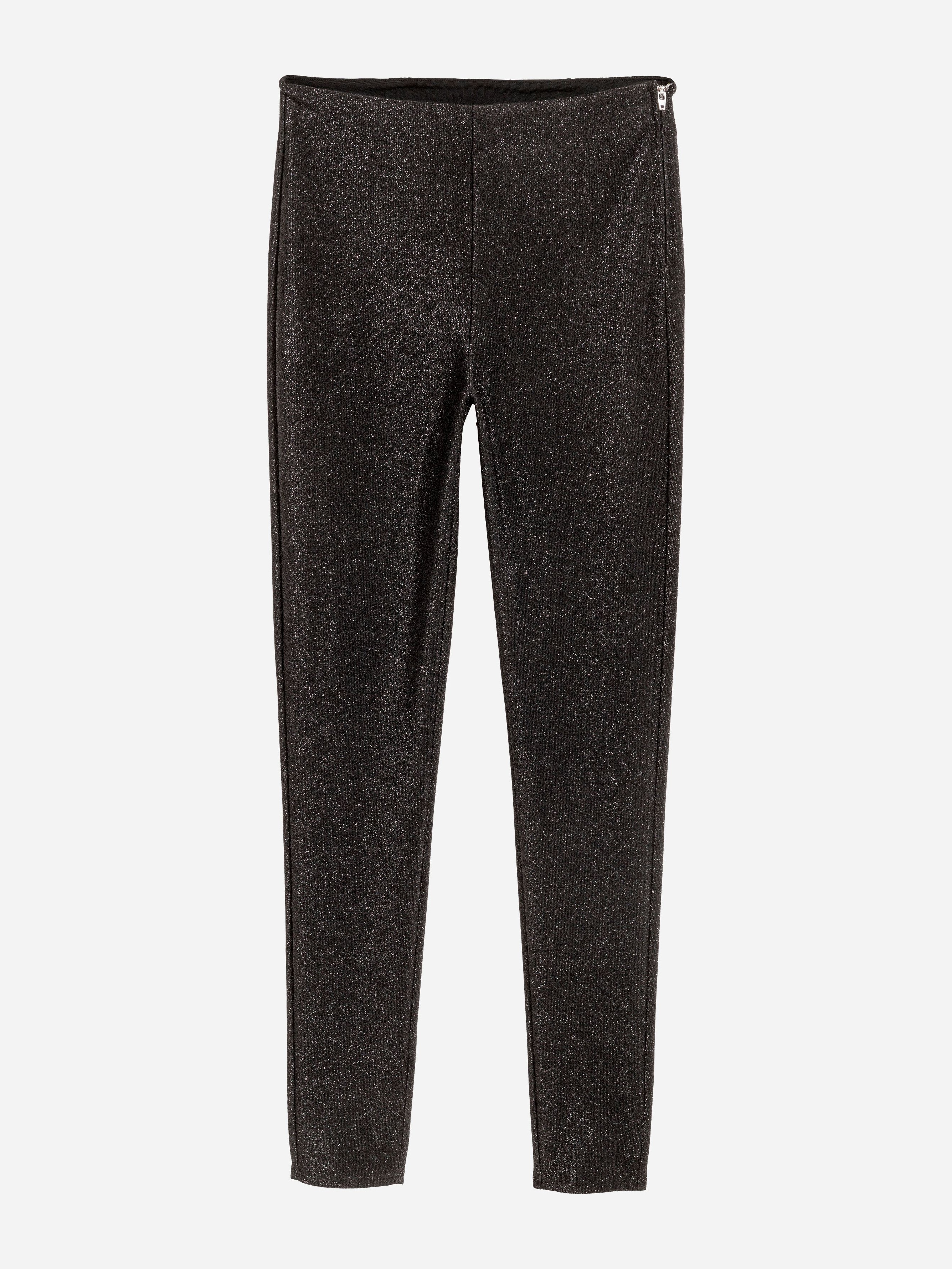 

Леггинсы H&M 5815316-ABFJ 34 Черные с серебристым