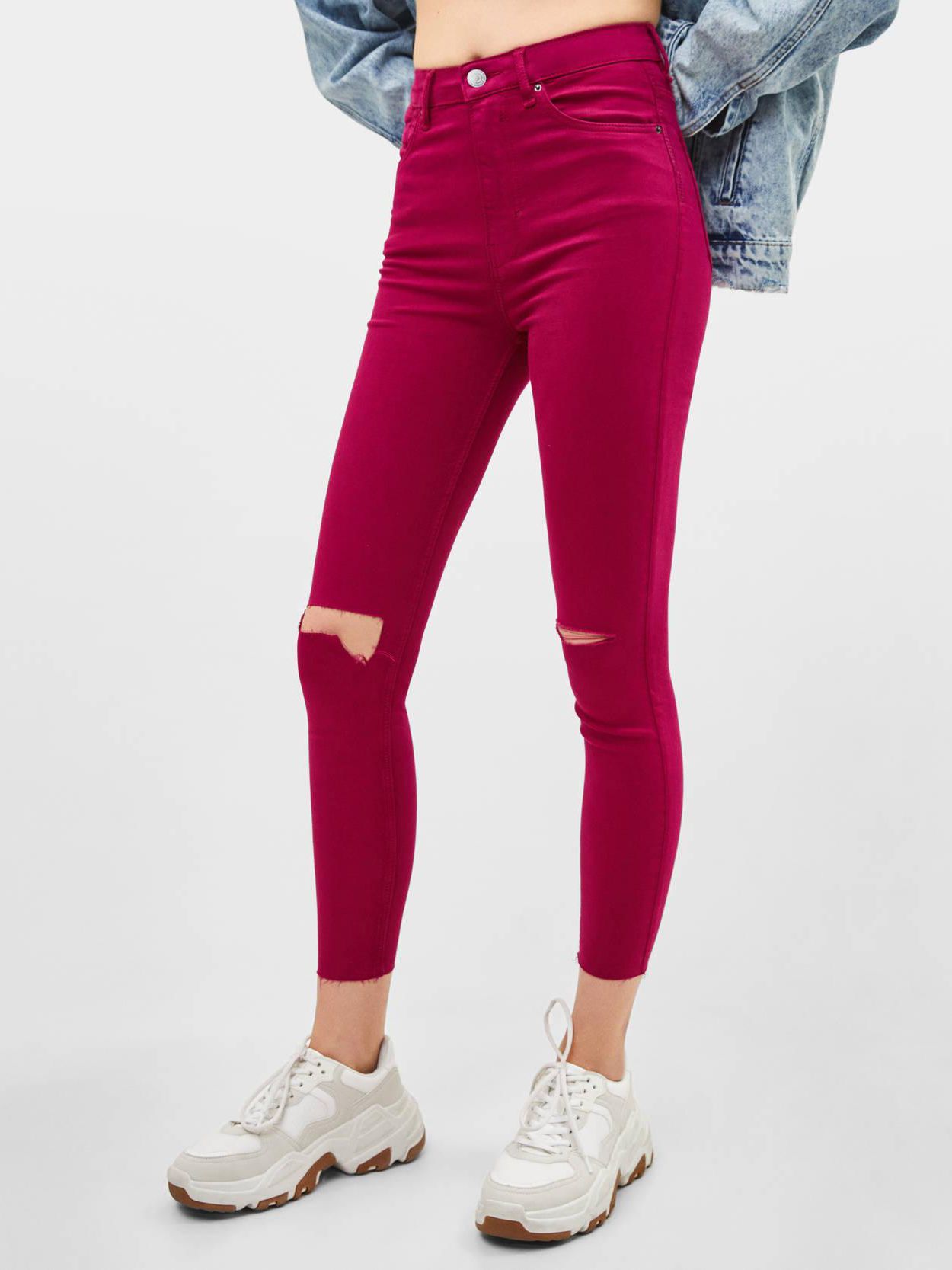 

Джинсы Bershka 0168/388/630-ACUK 34 Бордовые