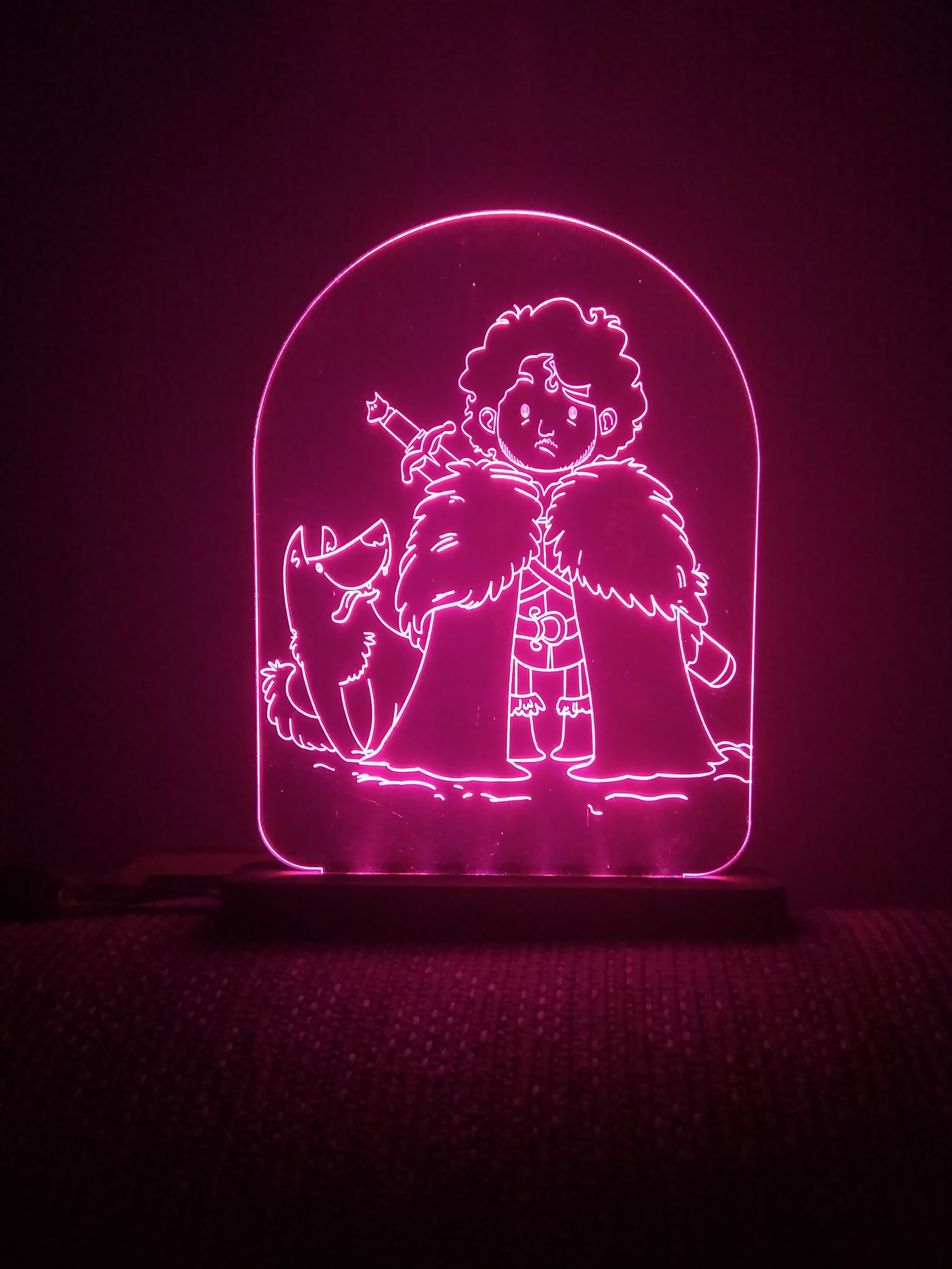 

3D світильник-нічник Zayaka Ігри Престолів Джон Сноу Игра Престолов Game of Thrones Stark Wolf RGB 15 кольорів 1045