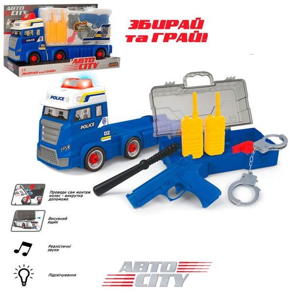 

Конструктор машинка на шурупах Полиция LIMO TOY KB 042