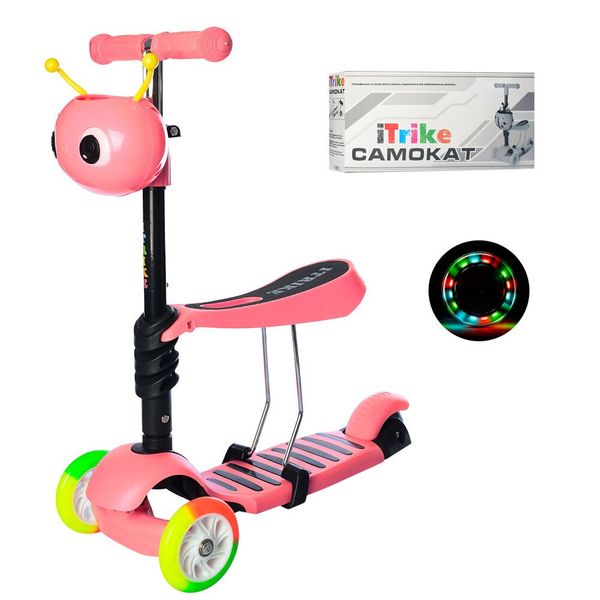 

Самокат-беговел iTrike MAXI JR 3-054-N-P Розовый (118 мм PU передние и 90 PVC мм задние)