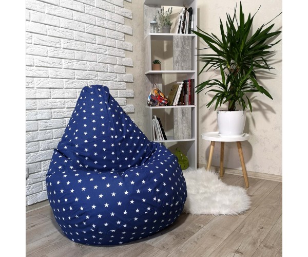 

Кресло-груша хлопок "Синий звездопад" KatyPuf XL 125x90