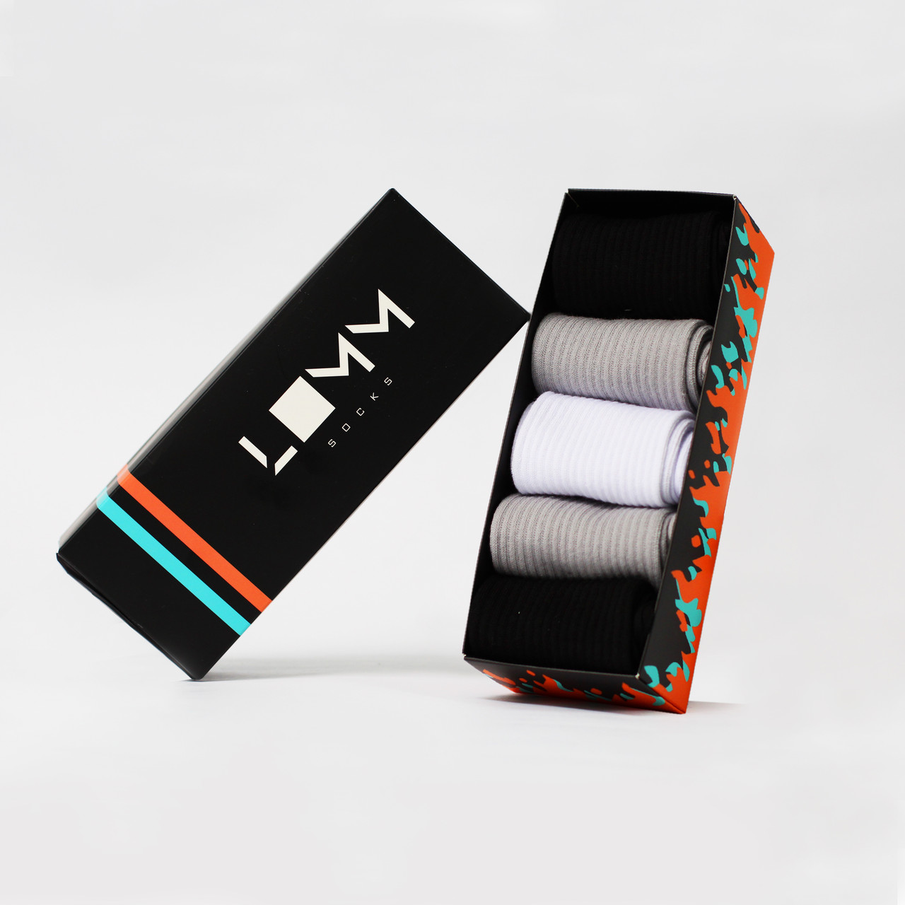 

Подарочный набор 5 носков в коробке Black n white Box - разноцветные, Подарочный набор 5 носков в коробке Black n white Box 36-44 разноцветные