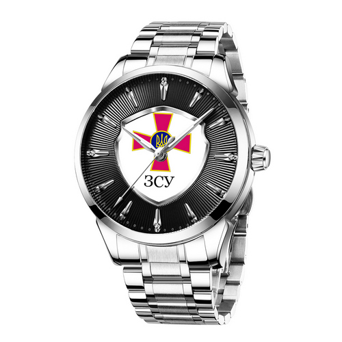 

Часы наручные Chronte с логотипом ЗСУ Silver-Black-White