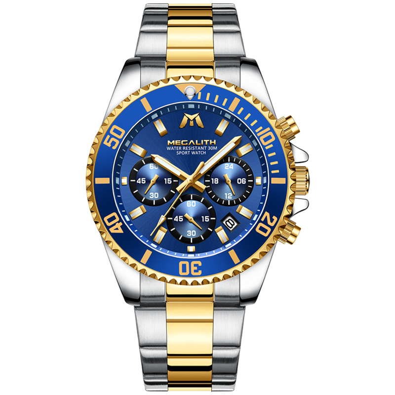 

Часы наручные Megalith 8046M Silver-Gold-Blue