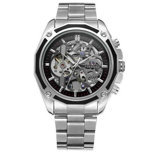 

Часы наручные Forsining 8130 Silver-Black