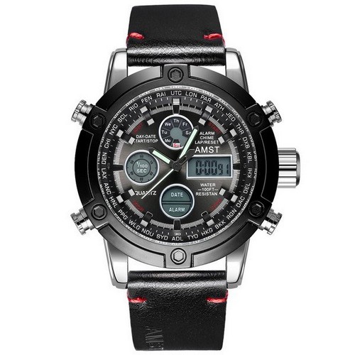 

Часы наручные AMST 3022P Silver-Black Smooth Wristband