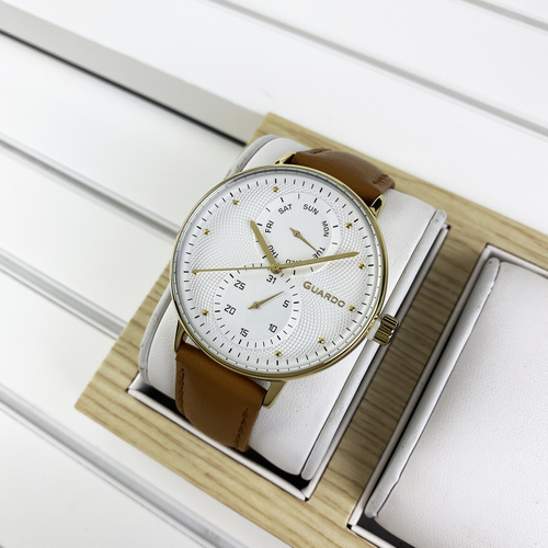

Часы наручные Guardo 012522-3 Brown-Gold-White